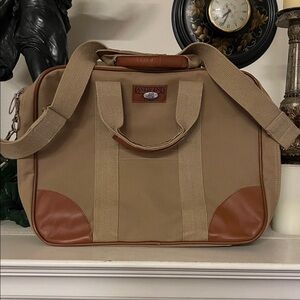 Lands’ End Canvas and Leather Weekender Bag w/Adjustable/Removable Strap